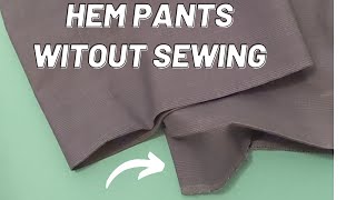 How to Hem pants No sew Method [upl. by Ardua664]