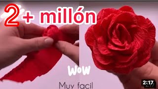 Como haces flores de papel crepe San Valentín [upl. by Norby]