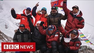 Nepalese climbers make first K2 winter summit – BBC News [upl. by Notlrak165]