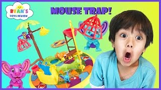 Family fun game for kids Mouse Trap Egg surprise Toys Challenge Ryan ToysReview [upl. by Enorej145]