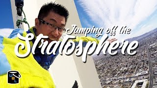 Jumping off the Stratosphere Las Vegas  Sky Jump [upl. by Johnette]