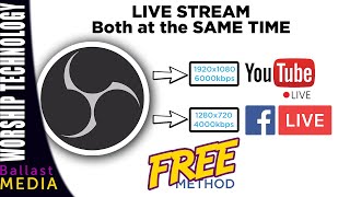 Free method  OBS live stream to Facebook and Youtube at the same time [upl. by Eirek]