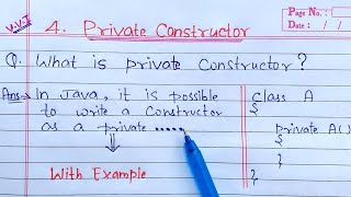 Private Constructor in Java  Learn Coding [upl. by Yanej]