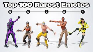 The Top 100 RAREST Fortnite Emotes [upl. by Asirralc]