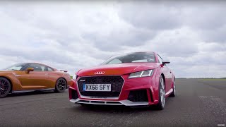 Drag Race Audi TT RS Vs Nissan GTR  Top Gear [upl. by Namzzaj]