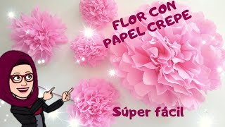 DIY🌸Como hacer FLORES de papel crepe o china SENCILLA Y FÁCIL 🌸2 modelos [upl. by Greyso]