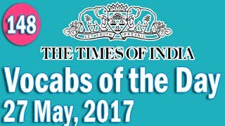 The Times of India Vocabulary 27 May 2017  Learn 10 New Words with Tricks  Day148 [upl. by Jarrow]