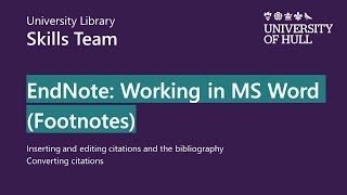 Endnote 20 Working in Word Footnotes [upl. by Thibault]