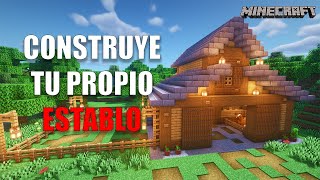 Minecraft Cómo hacer un ESTABLO  TUTORIAL [upl. by Eclud]