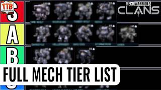 Ultimate Mechwarrior 5 Clans Mech Tier List  All Mechs Ranked Worst To Best [upl. by Lirret]