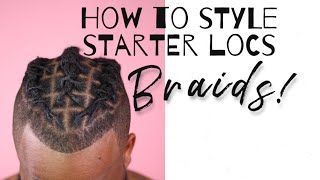 How to style short starter locs Ep 4  braids [upl. by Niveg500]