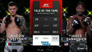 Marvin Vettori vs Jared Cannonier Full Fight Full HD [upl. by Michaella541]