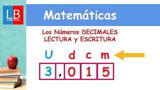 Los Números DECIMALES LECTURA y ESCRITURA ✔👩‍🏫 PRIMARIA [upl. by Halstead]