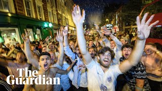 Englands historic World Cup penalty shootout win triggers wild celebrations [upl. by Tewfik]