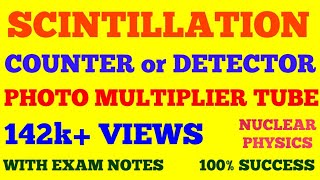 SCINTILLATION COUNTER DETECTOR  PHOTO MULTIPLIER TUBE  PMT   NUCLEAR PHYSICS  EXAM NOTES [upl. by Hcab]