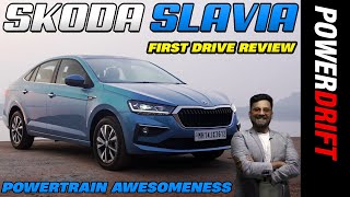 Skoda Slavia 10Litre TSI  First Drive Review  PowerDrift [upl. by Karen]