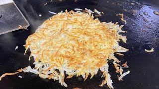 HOW TO MAKE HOMEMADE HASH BROWNS ON THE BLACKSTONE GRIDDLE  BLACKSTONE GRIDDLE RECIPES [upl. by Hsina]