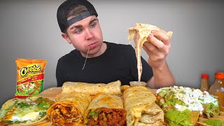 Cheesy Mexican Food Mukbang Round 2 Burritos Loaded Tostada Fish Taco [upl. by Nalro55]