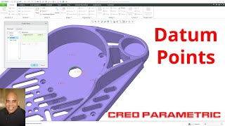 Creo Parametric  How to Create Datum Points  Part Modeling [upl. by Ohcamac]