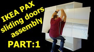 IKEA PAX WARDROBE Sliding doors assembly Part 1 [upl. by Roee]