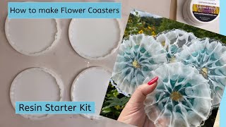 How to make Flower Coasters  Resin Starter Kit Full Tutorial [upl. by Aihsatan14]