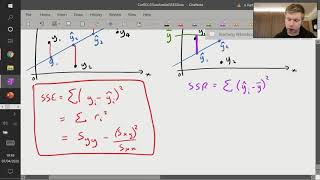 Correlation and Regression 6 of 9 Sum of Squares  SSE SSR and SST [upl. by Adiasteb]