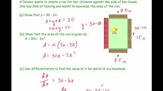 Solving Problems using Differentiation  Corbettmaths [upl. by Enimzaj473]