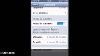 Comment afficher le pourcentage de batterie sous IOS 6 [upl. by Nnayelsel392]