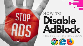 How to Disable Adblock On Google Chrome Firefox amp Edge  2020 [upl. by Lemcke7]