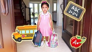 ELLES FIRST DAY OF SCHOOL THE CUTEST BABY STUDENT [upl. by Cesaria]