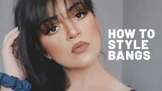 HOW I STYLE MY BANGS  super easy [upl. by Llehcim]