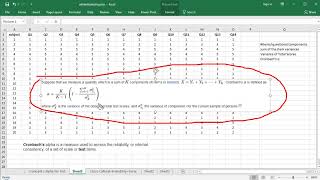 Cronbachs Alpha  Excel [upl. by Gilus]