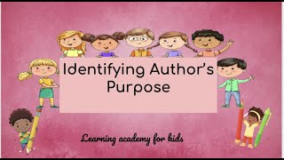 Identifying Authors purpose [upl. by Sarson212]