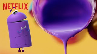 Satisfying StoryBots Pour Painting Play  Netflix Jr [upl. by Divd]