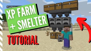 Super Easy XP FARM And SMELTER Tutorial for Minecraft [upl. by Nivle]