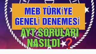 MEB ÇEVRİM İÇİ YKS 2024 AYT TÜRKİYE GENELİ DENEME SORULARI ÜZERİNE TESPİTLER [upl. by Ardnek]