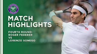 Roger Federer vs Lorenzo Sonego  Fourth Round Highlights  Wimbledon 2021 [upl. by Ybanrab]