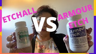 ETCHALL VS ARMOUR ETCH  how to Etch Glass Using Cricut and Vinyl [upl. by Liponis86]