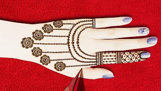 Amazing Easy Jewellery Mehndi Design for Back HandSimple Back Hand Mehendi Design [upl. by Ylicec176]