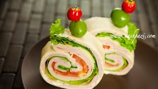 Turkey Ham Wrap Sandwich Recipe [upl. by Herold859]