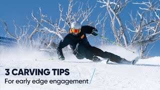 CARVING WITH EARLY EDGE ANGLES  3 skiing tips from a pro [upl. by Radloff]