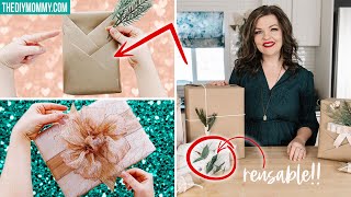 How to Wrap a Gift  10 AMAZING HACKS  The DIY Mommy [upl. by Parthen]