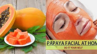 Papaya fruit facial for glowing skin at home Remove dark spots and dry skin [upl. by Imoan]