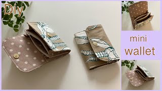 ミニ布財布作り方 How To Make Mini Fabric Wallet easy sewing tutorials diy [upl. by Schoenberg]