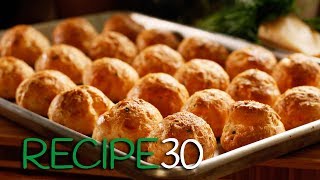 French Cheese Puffs or Gougeres with chives and two cheeses [upl. by Ellerud583]