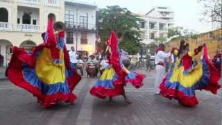 Traditional Colombian Dance in Cartagena  DiscoveringIcecom [upl. by Nahum]