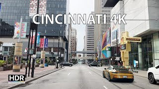 Driving Downtown  Cincinnati Ohio 4K HDR  USA [upl. by Gill]