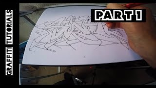 How to Draw Graffiti Sketches Part 1  Graffiti Tutorial [upl. by Enelak]