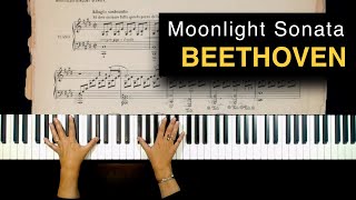 Moonlight Sonata  Beethoven  piano  hands  sheet music [upl. by Demeyer752]