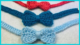 CROCHET INFANT BOW TIE  QUICK amp EASY [upl. by Nlyak]